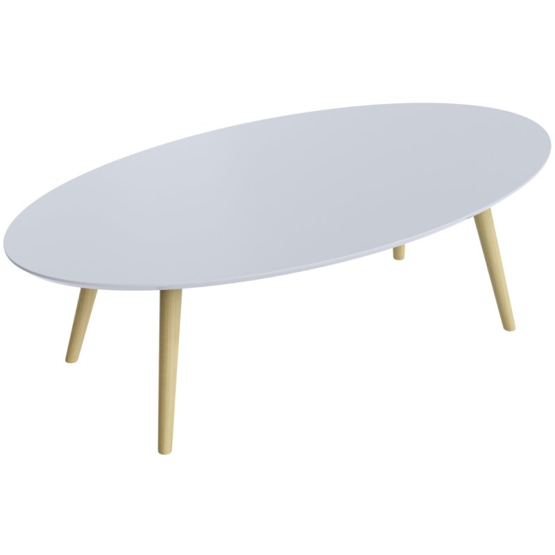 PAPERFLOW table d'appoint SCANDI, blanc, 65×40 cm, ovale